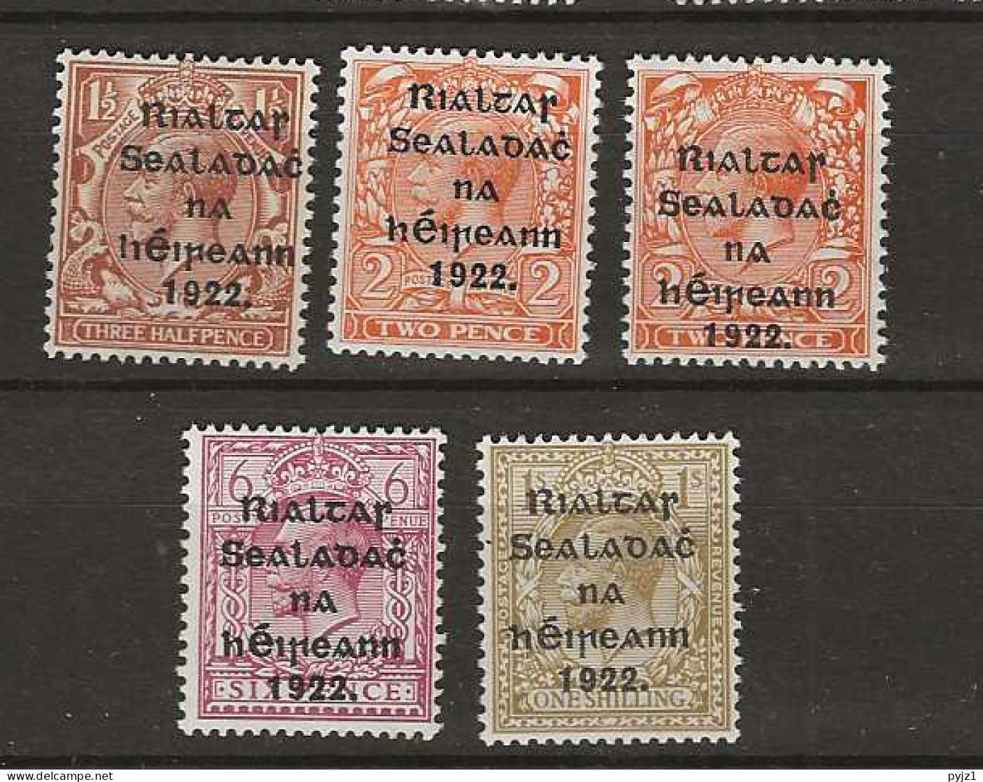 1922 MNH Ireland Mi 14-23-IV (both Types Of 2d) SG 10-15 Postfris** - Ungebraucht