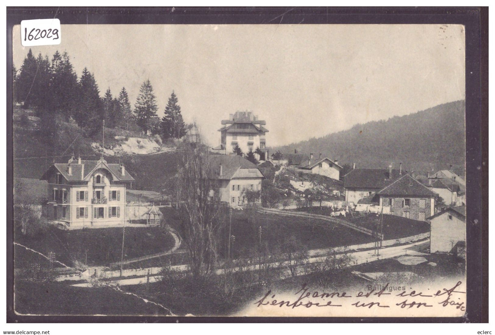 DISTRICT D'ORBE - BALLAIGUES - B ( FORT PLI D'ANGLE ET TIMBRE DECOLLE AU DOS SANS AMINCI ) - Ballaigues