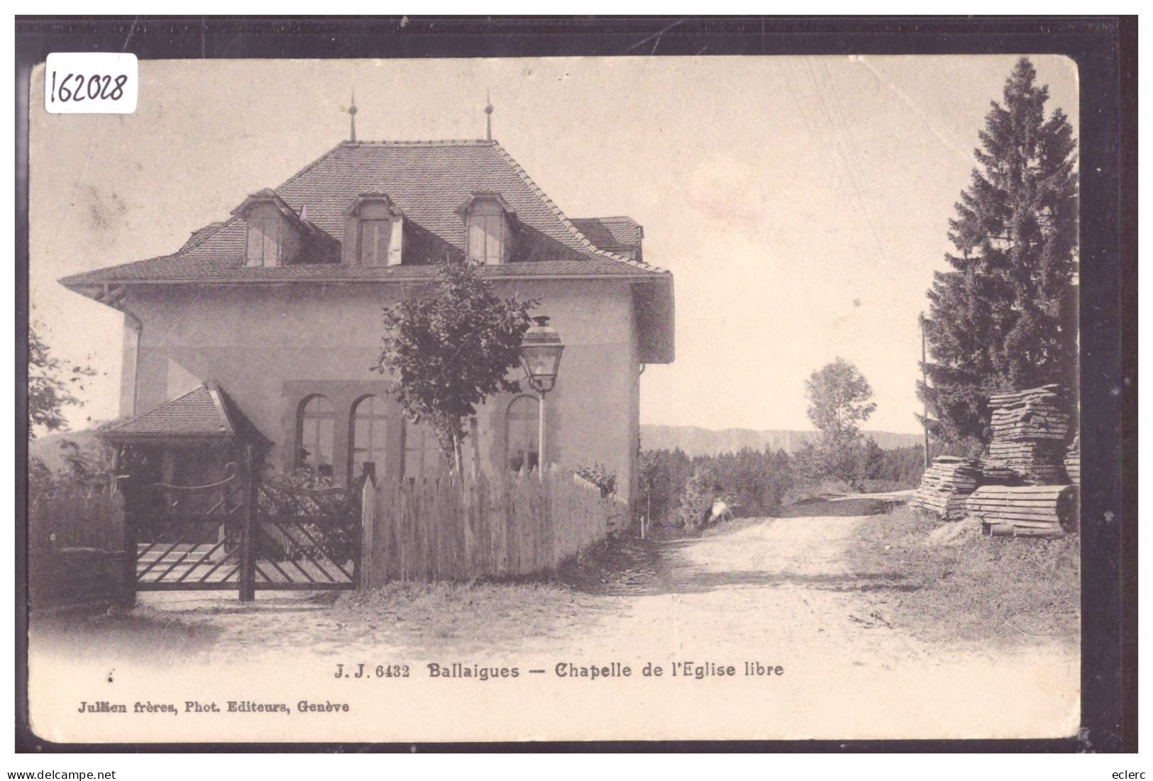 DISTRICT D'ORBE - BALLAIGUES - CHAPELLE DE L'EGLISE LIBRE - B ( PLI D'ANGLE ET TIMBRE DECOLLE AU DOS SANS AMINCI ) - Ballaigues