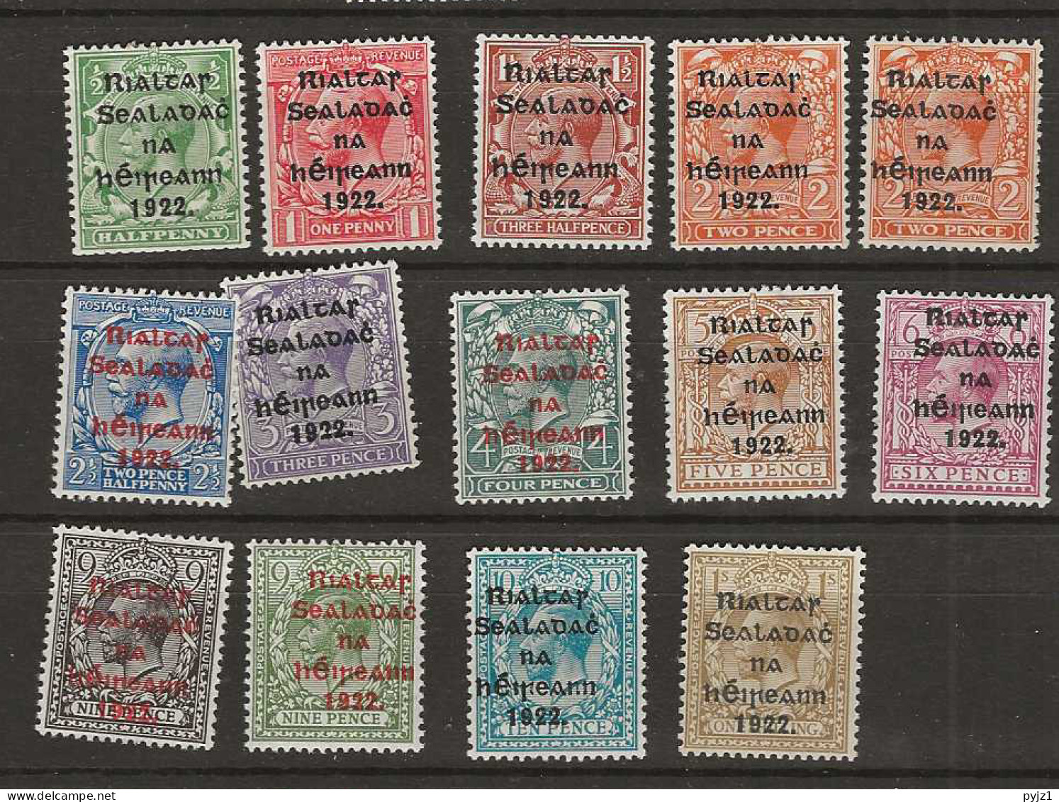 1922 MNH Ireland Mi 12-23-I, 24 SG 30-43 Postfris** - Unused Stamps