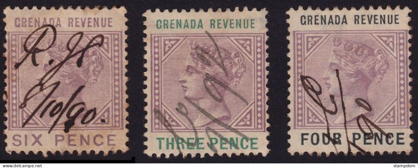 GRENADA Revenues 4d(fine), 3d(back THIN), 6d(HOLE) - USED @P1194 - Granada (...-1974)