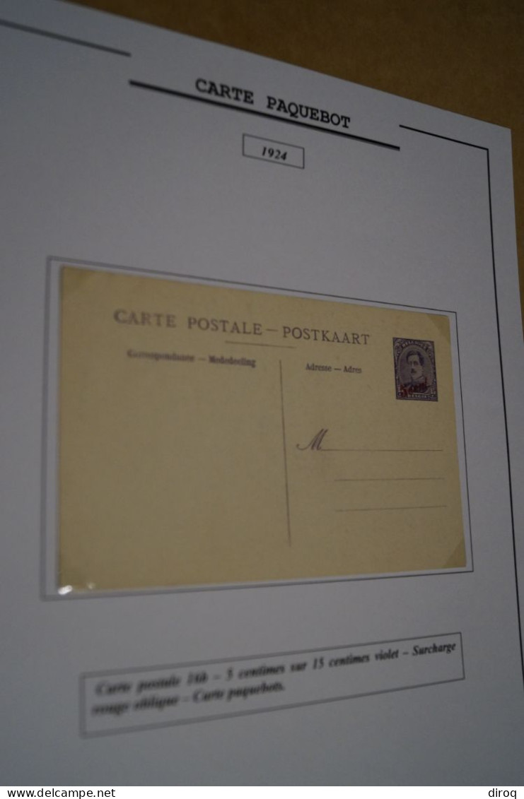 RARE,Carte Paquebot 1921,timbrè 15 C. + Surcharge Rouge Oblique 5 C.Violet,Roi Albert I ,état Neuf Pour Collection - Paquebots