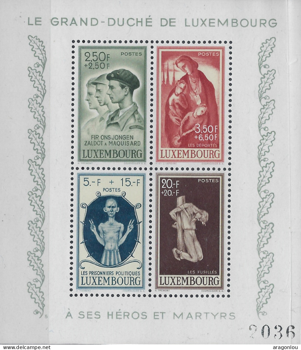 Luxembourg - Luxemburg - Timbres   Bloc   1946   Caritas   Mutilés De Guerre    MNH** - Blocs & Feuillets