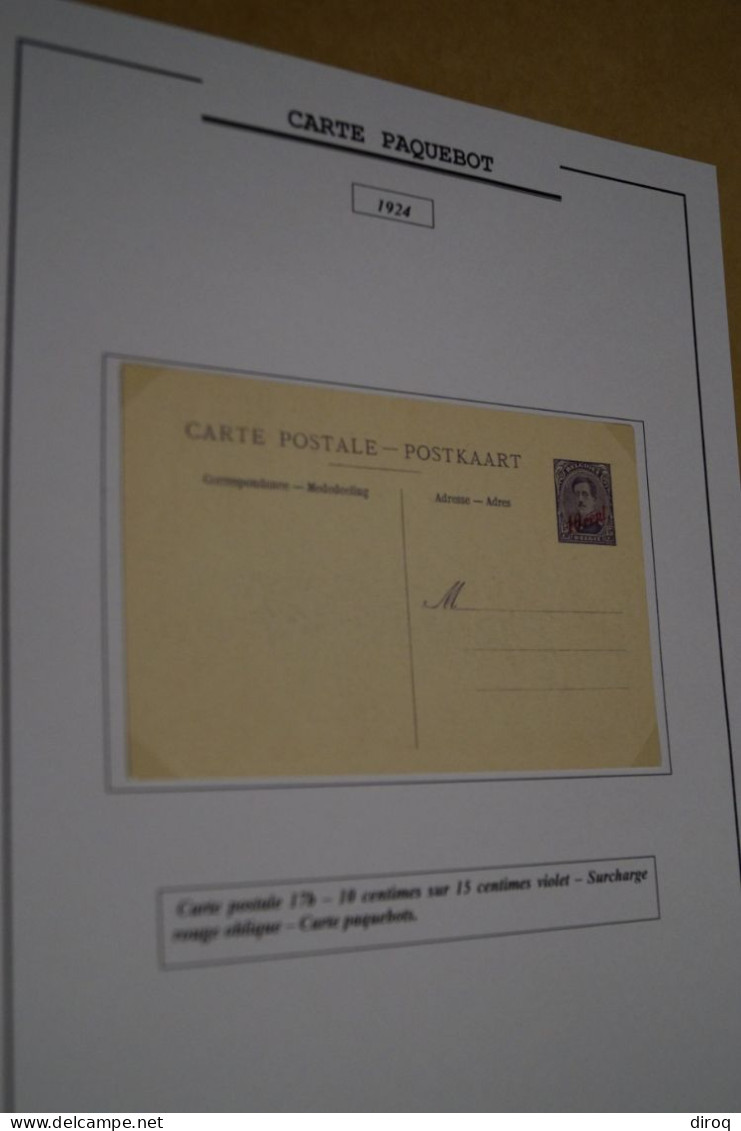 RARE,Carte Paquebot 1924,Ostende-Douvres, Timbré 10 C. Sur 15 C.violet,Oblique ,état Neuf Pour Collection - Piroscafi