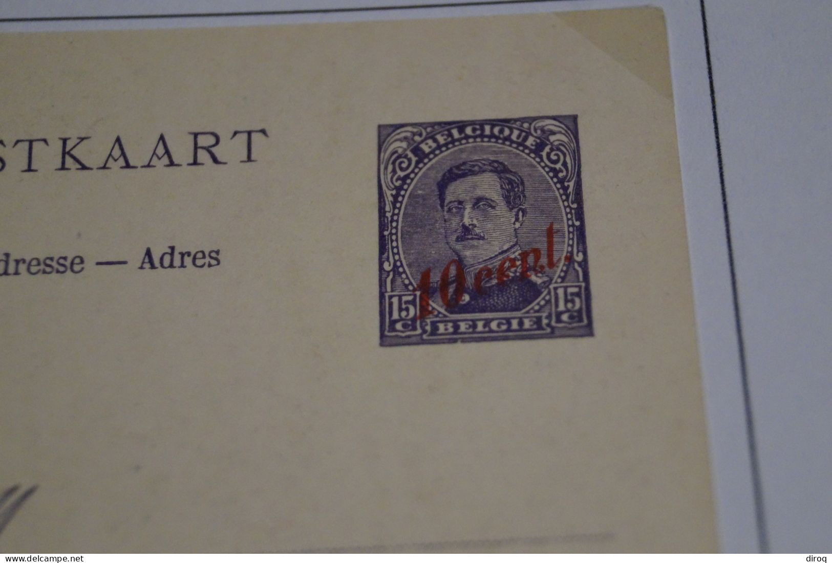 RARE,Carte Paquebot 1924,Ostende-Douvres, Timbré 10 C. Sur 15 C.violet,Oblique ,état Neuf Pour Collection - Paquebots