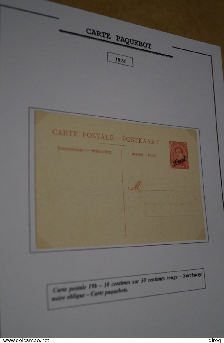 RARE,Carte Paquebot 1924,Ostende-Douvres, Timbré 10 C. Sur 30 C.rouge,Oblique ,état Neuf Pour Collection - Paquebots