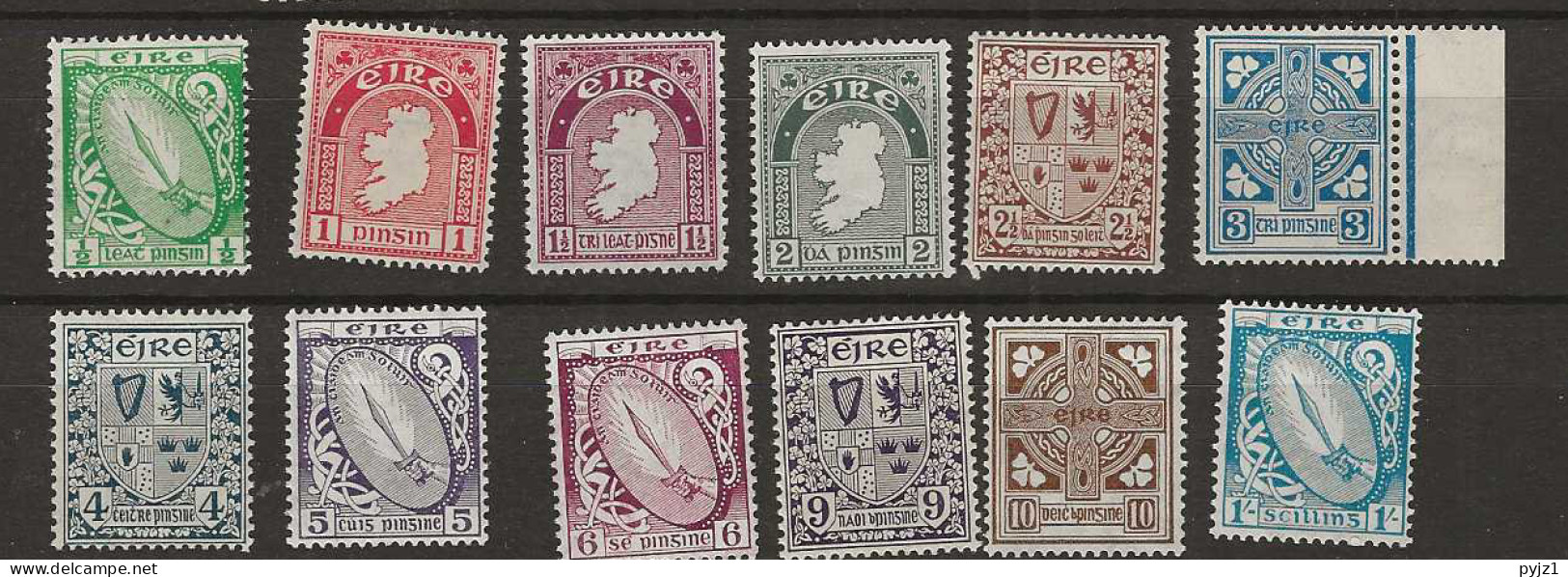 1922 MNH Ireland Mi 40-52 Watermark SE Postfris** - Unused Stamps