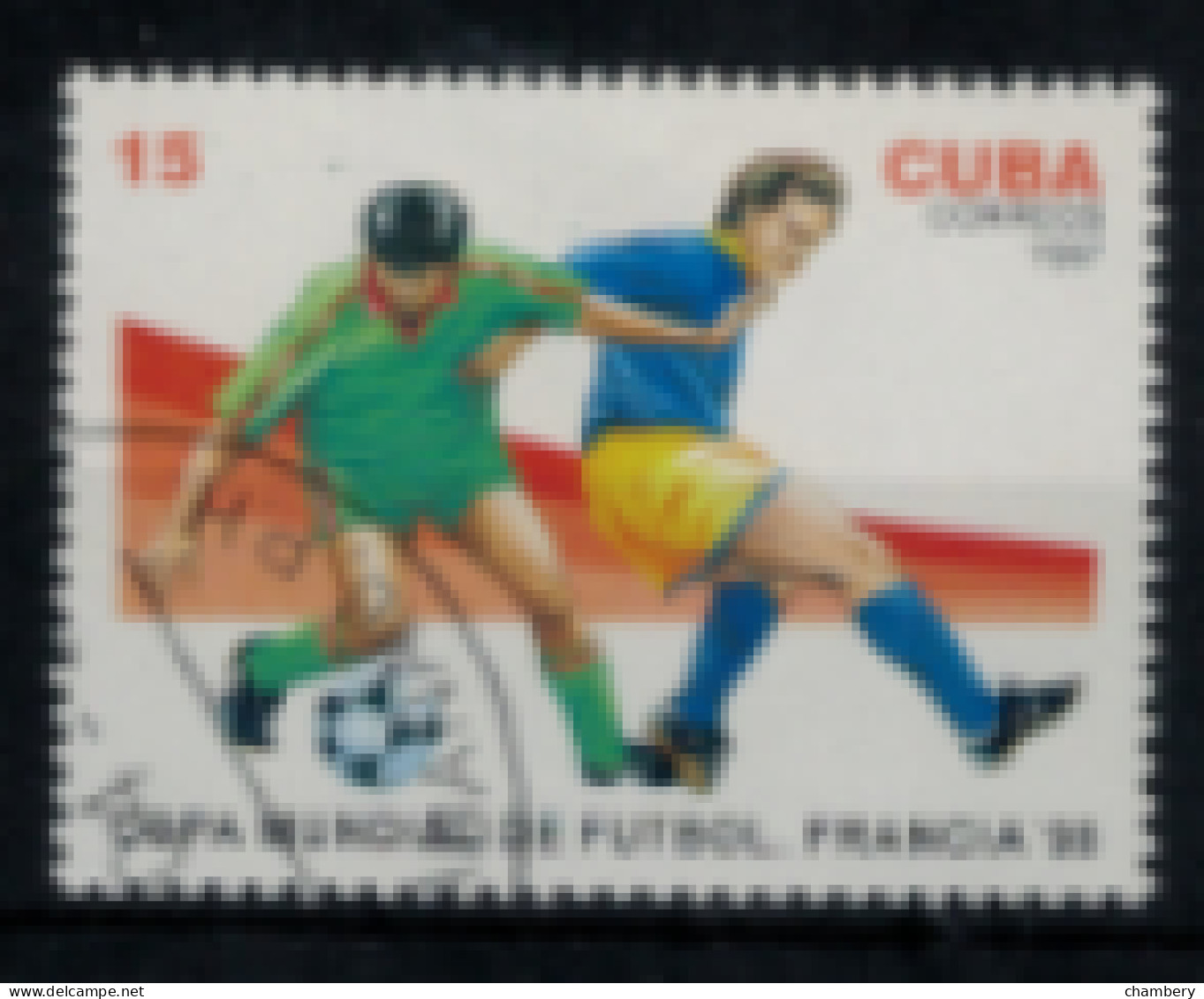 Cuba - "France 98 - Coupe Du Monde De Football : 2 Joueurs Aux Maillots Jaune Et Vert" - Oblitéré N° 3615 De 1997 - Usati