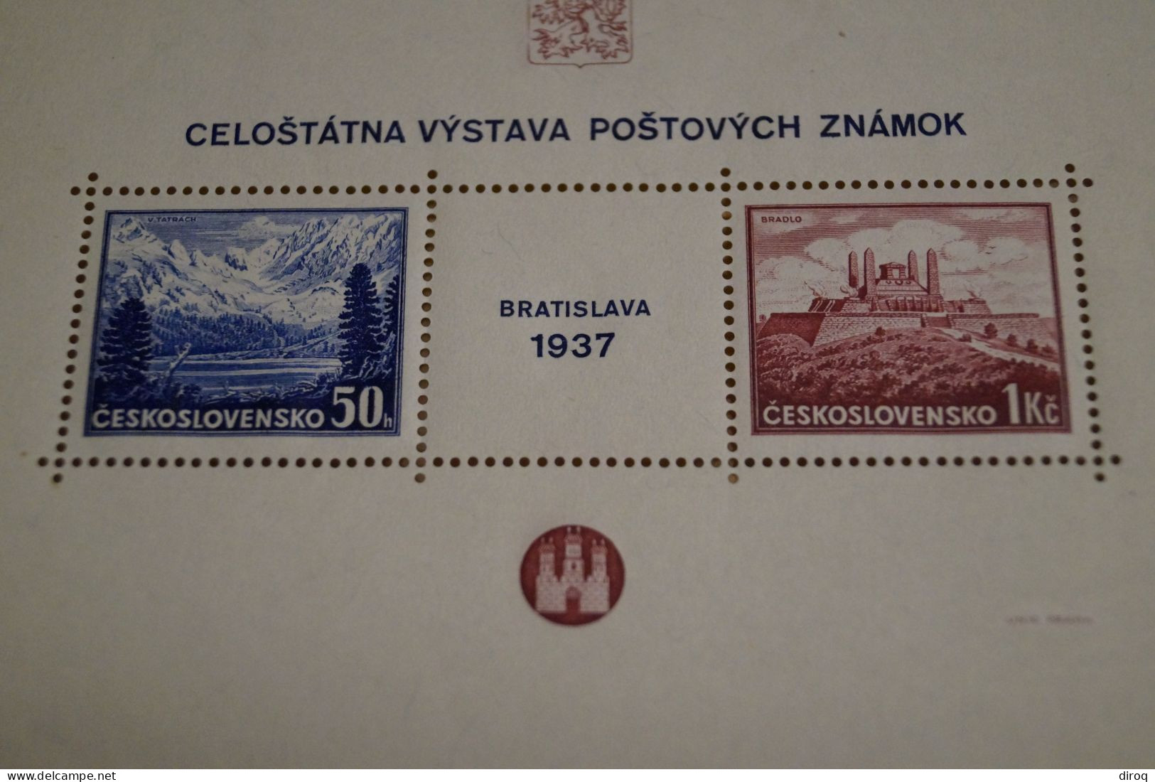 Superbe Bloc Avec 2 Timbres,Bratislava 1937,superbe état Neuf  Pour Collection - Unused Stamps