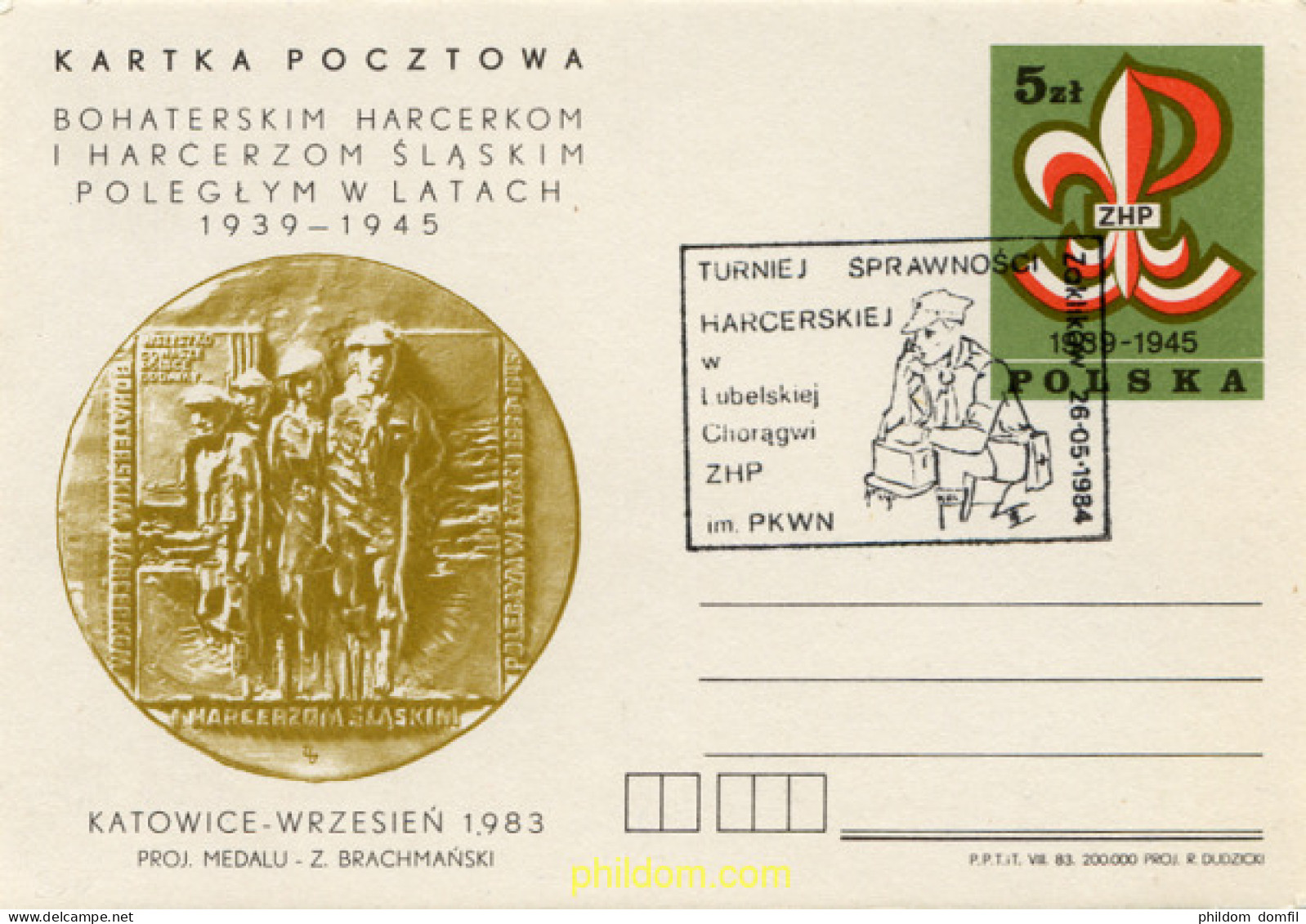 265646 USED POLONIA 1983 EN MEMORIA DE LOS SCOUTS POLACOS CAIDOS DURANTE LA II GUERRA MUNDIAL - Andere & Zonder Classificatie