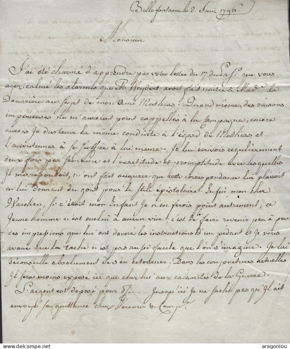 Luxembourg - Luxemburg - 1796  Lettre   Adressé à   Monsieur   Warken à La Forge De Berg , Luxembourg  -  Cachet Liège - ...-1852 Voorfilatelie