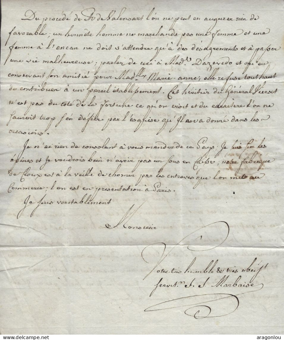 Luxembourg - Luxemburg - 1796  Lettre   Adressé à   Monsieur   Warken à La Forge De Berg , Luxembourg  -  Cachet Liège - ...-1852 Prephilately