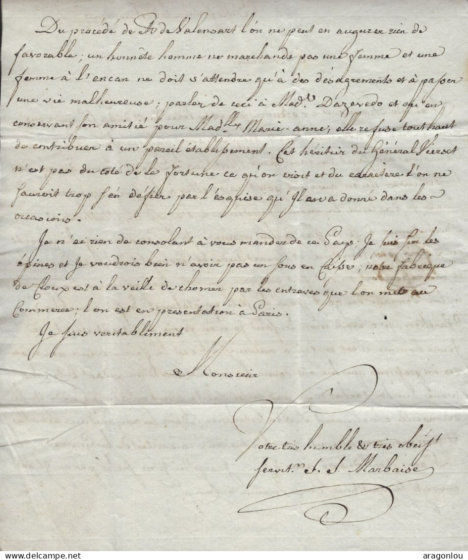 Luxembourg - Luxemburg - 1796  Lettre   Adressé à   Monsieur   Warken à La Forge De Berg , Luxembourg  -  Cachet Liège - ...-1852 Voorfilatelie