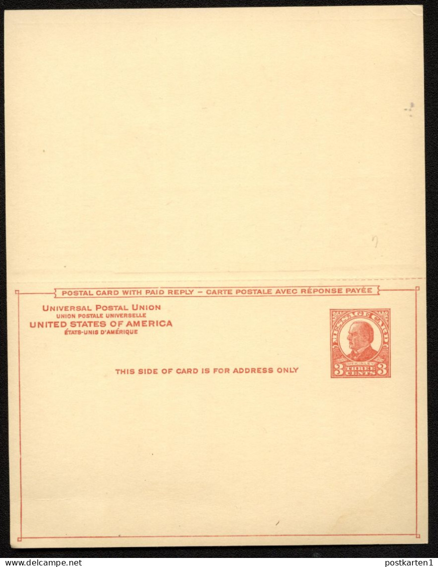 UY12 Sep.6 Postal Card With Reply UNFOLDED Mint Xf 1926 Cat.$16.00 - 1921-40