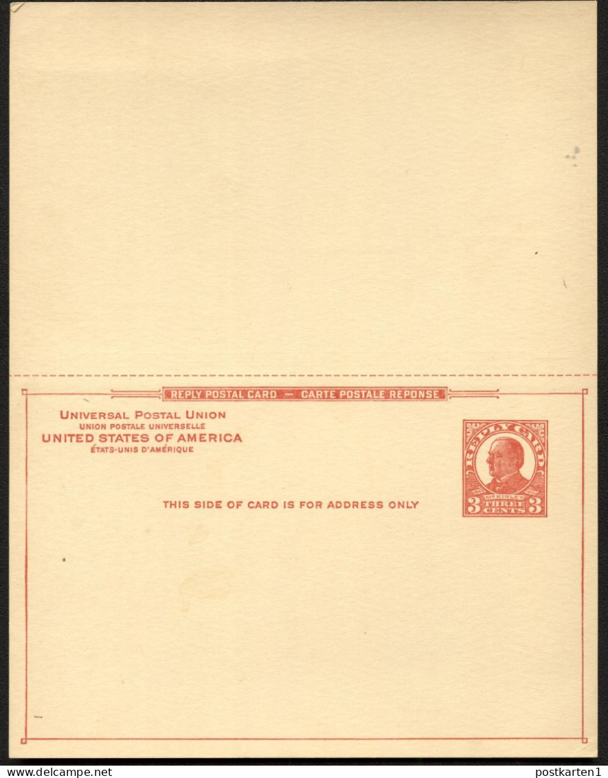 UY12 Sep.6 Postal Card With Reply UNFOLDED Mint Xf 1926 Cat.$16.00 - 1921-40