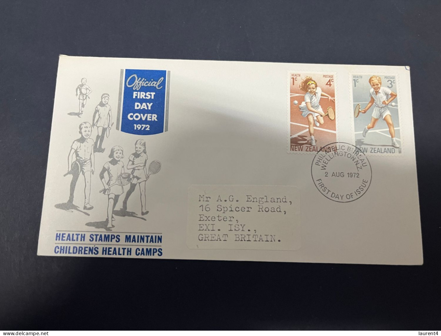17-1-2024 (1 X 23) New Zelanad - 1972 FDC - Health Stamp (tennis) - FDC