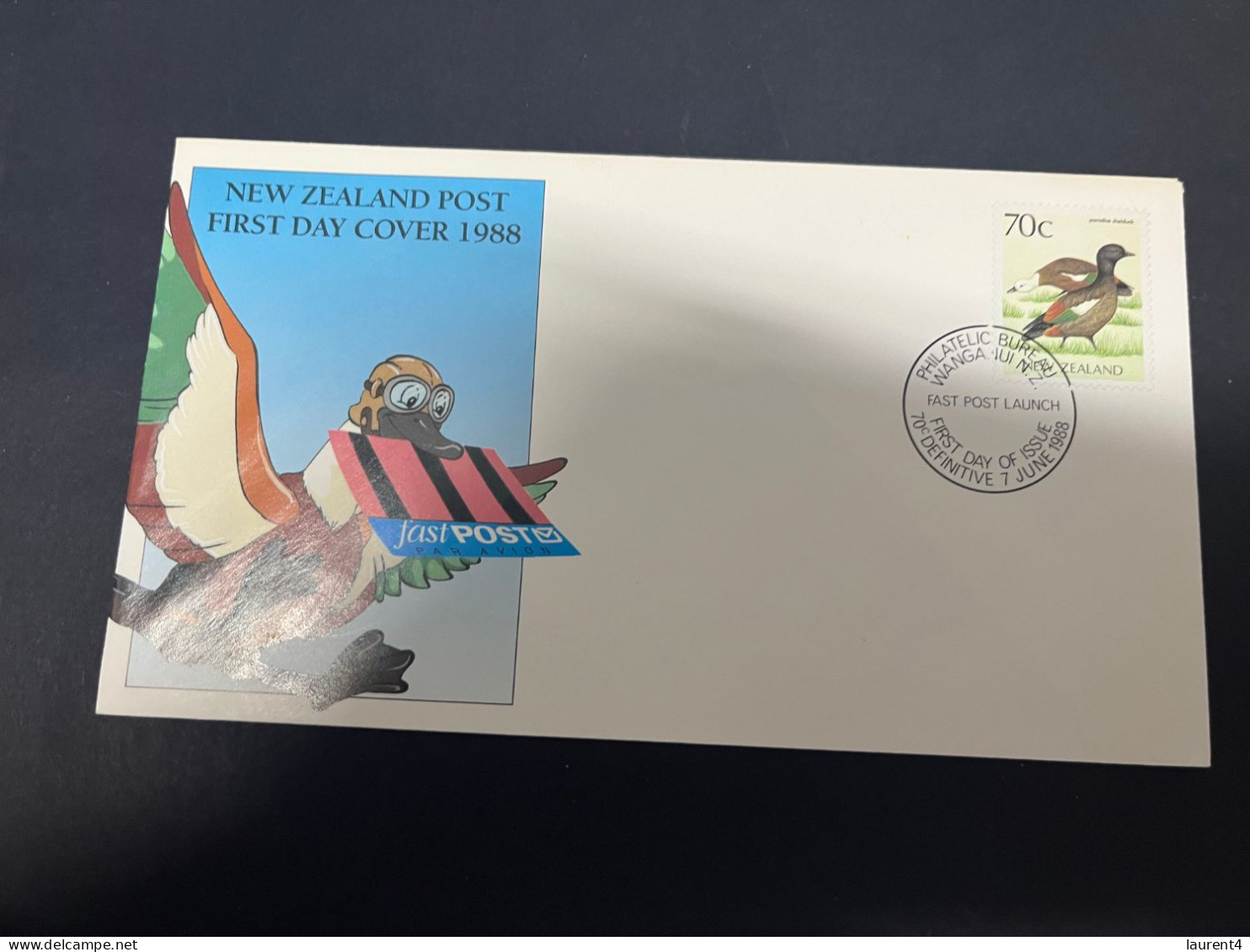 17-1-2024 (1 X 23) New Zelanad - 1988 FDC - Fast Post (bird) - FDC