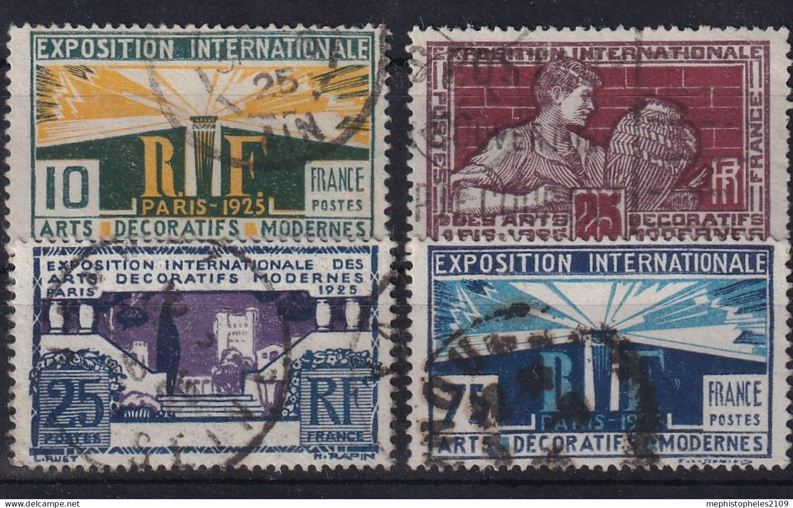 FRANCE 1924 - Canceled - YT 210, 212, 213, 215 - Gebruikt