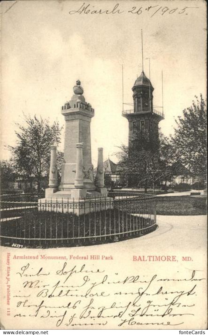 11093788 Baltimore_Maryland Armistead Monument Federal Hill Park  - Autres & Non Classés