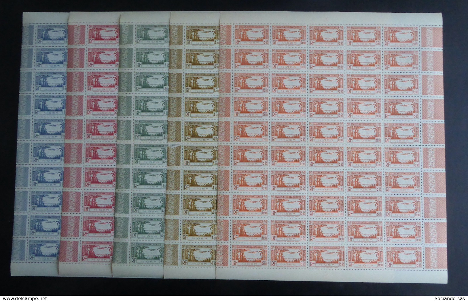 NIGER - 1940 - Poste Aérienne PA N°YT. 1 à 5 - Série Complète En Feuilles Complètes - Neuf Luxe ** / MNH / Postfrisch - Unused Stamps