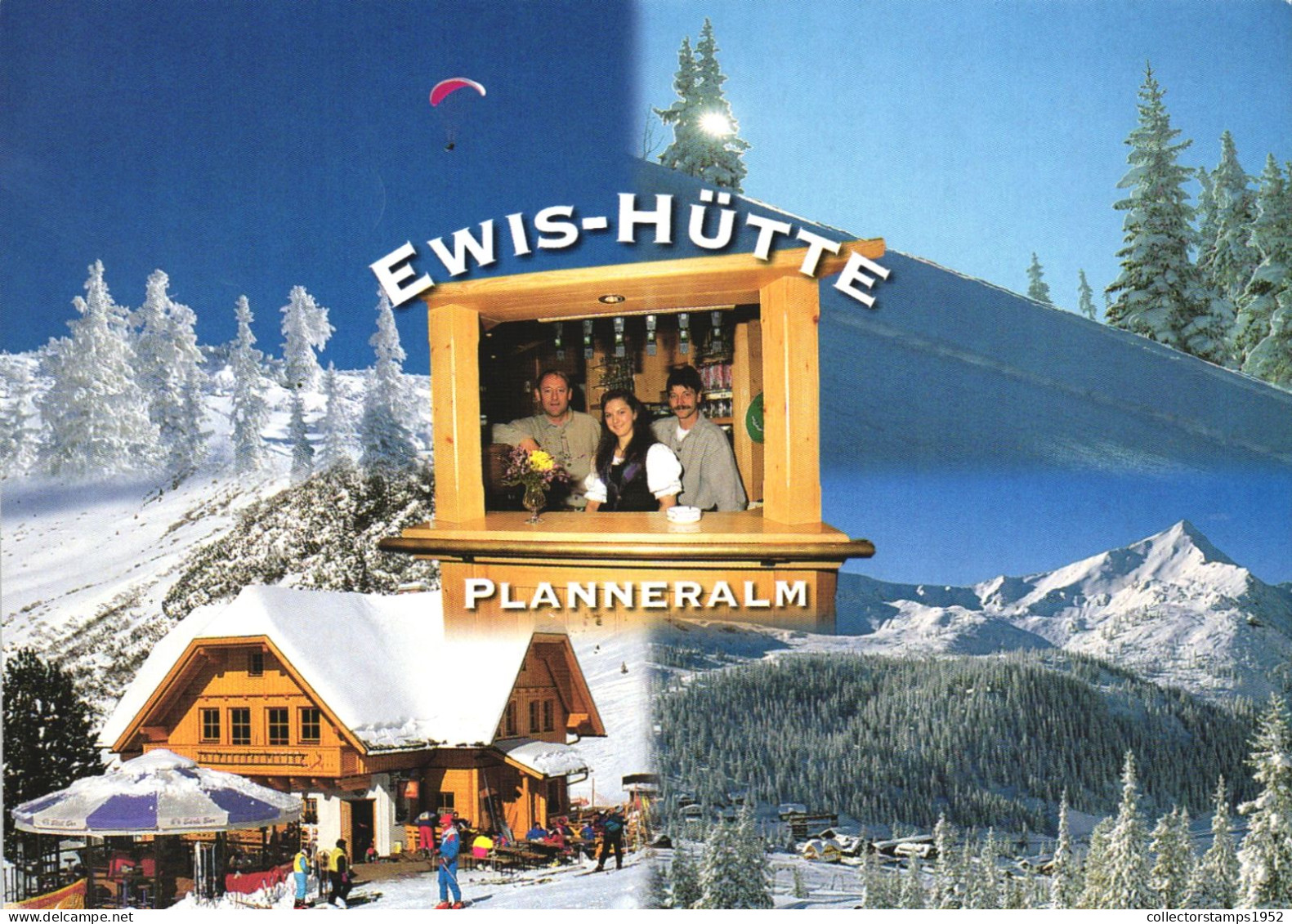 ROTTENMANN, PLANNERALM, MULTIPLE VIEWS, EWIS HUTTE, ARCHITECTURE, PENSION, SKI RESORT, AUSTRIA, POSTCARD - Rottenmann