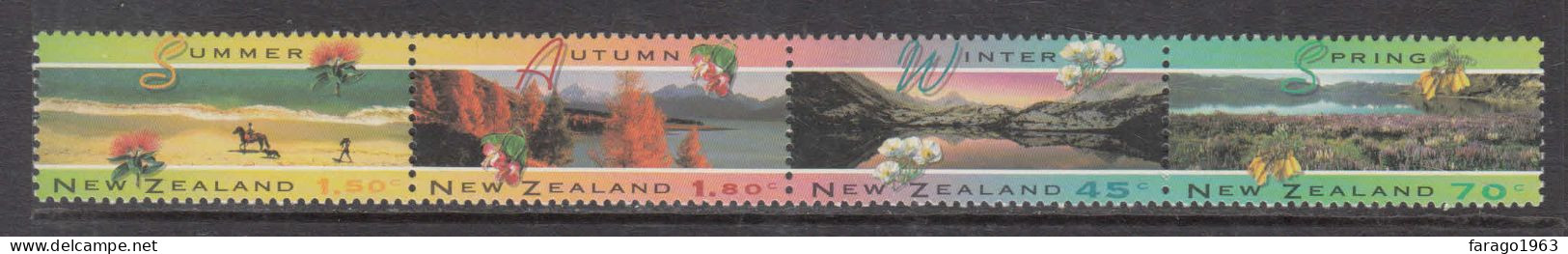 1994 New Zealand Seasons Horses Flowers MNH @ BELOW FACE VALUE - Unused Stamps