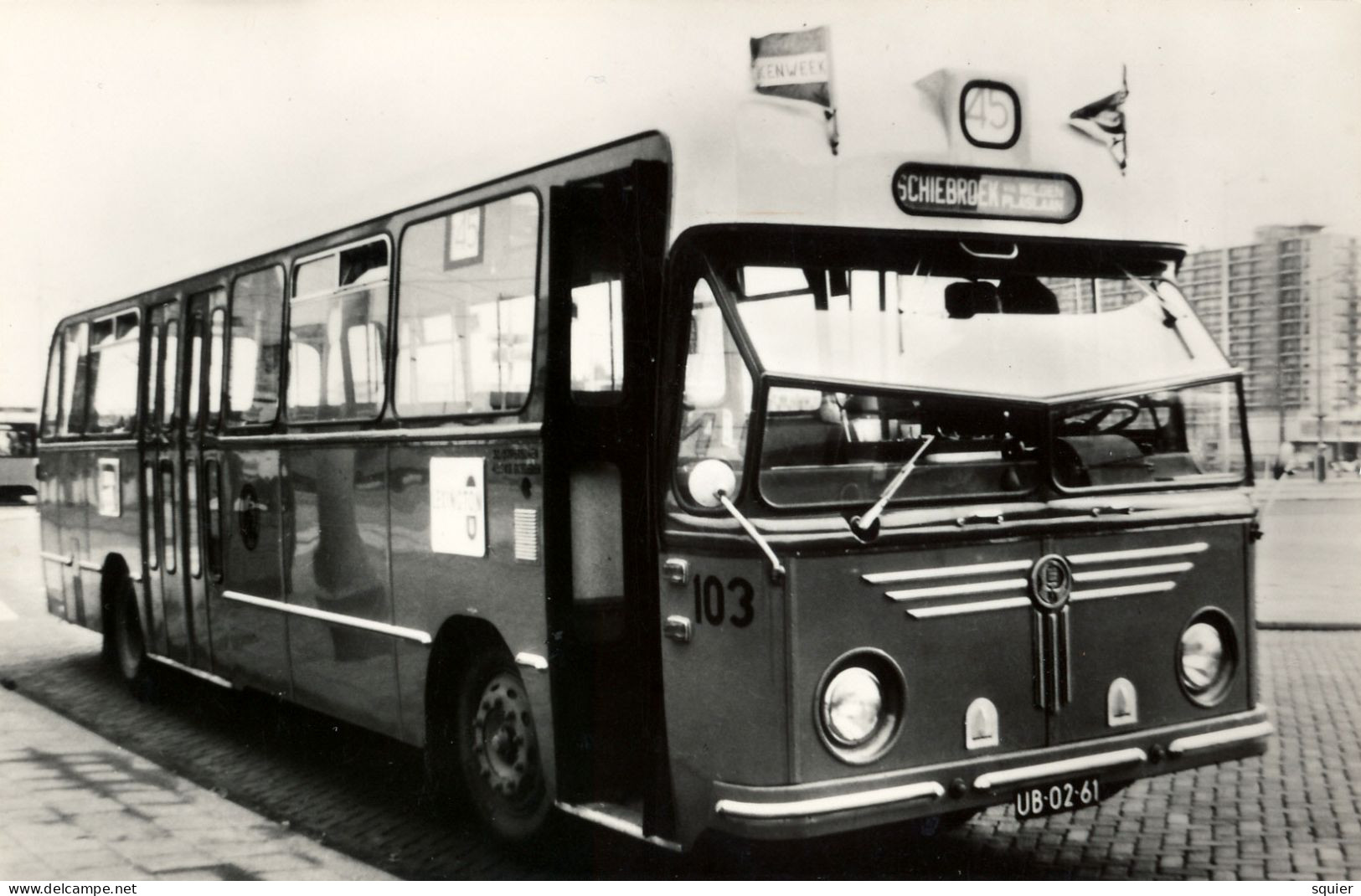 Rotterdam, Bus, Lijn 45, Magirus-Deutz Autobus, Serie 101-112, 1961, Stationsplein - Rotterdam