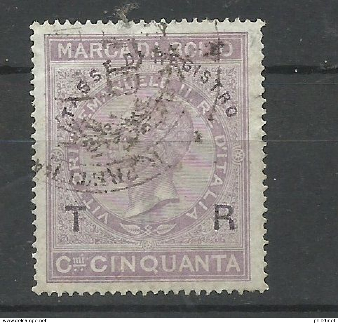 Italie  Fiscal   Victor Emmanuel  II   Taxe D'enregistrement 50 Lires  Oblitéré     B/TB    Voir Scans  Soldé ! ! ! - Fiscaux