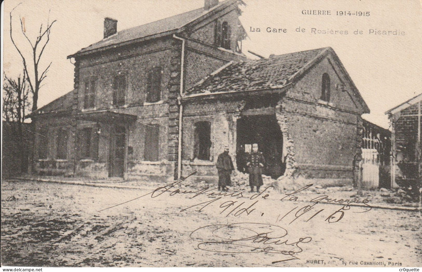 # 80170 ROSIERES DE PICARDIE / GARE Après La GUERRE 1914/1918 - Rosieres En Santerre