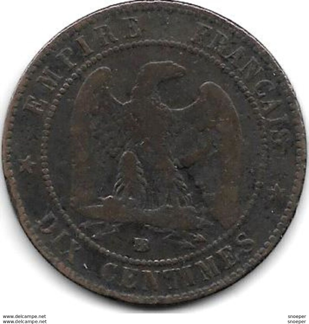 *france 10 Centiemes 1855 BB (d)    Km 771.3  Fr+ - 10 Centimes