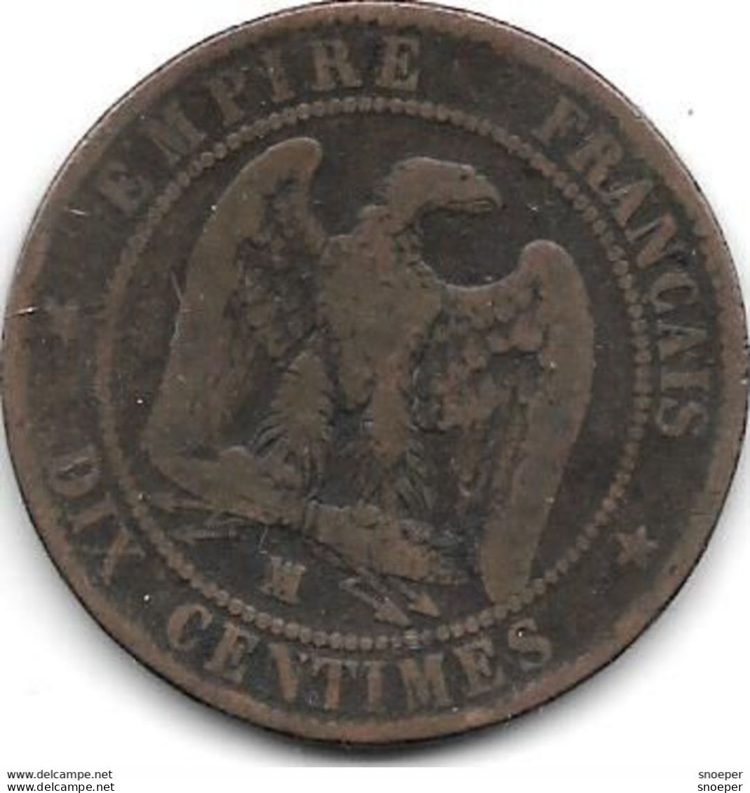 *france 10 Centiemes 1855 Ma    Km 771.6    FR+ - 10 Centimes