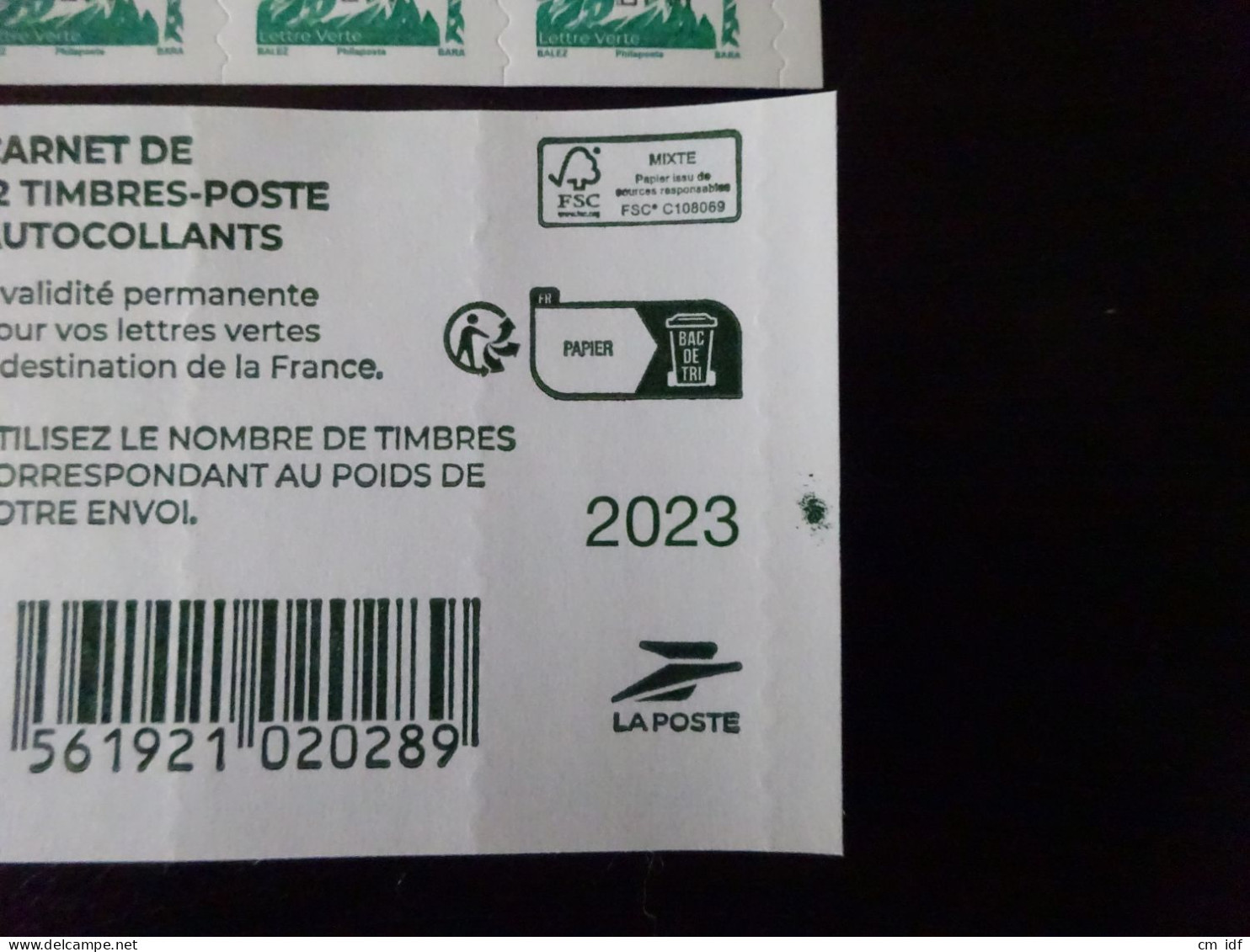 2023 CARNET MARIANNE L'AVENIR L.V. SPM. N° COMPTABLE À 7 CHIFFRES SAINT PIERRE ET MIQUELON SURCHARGE DÉCALÉE À GAUCHE - Booklets