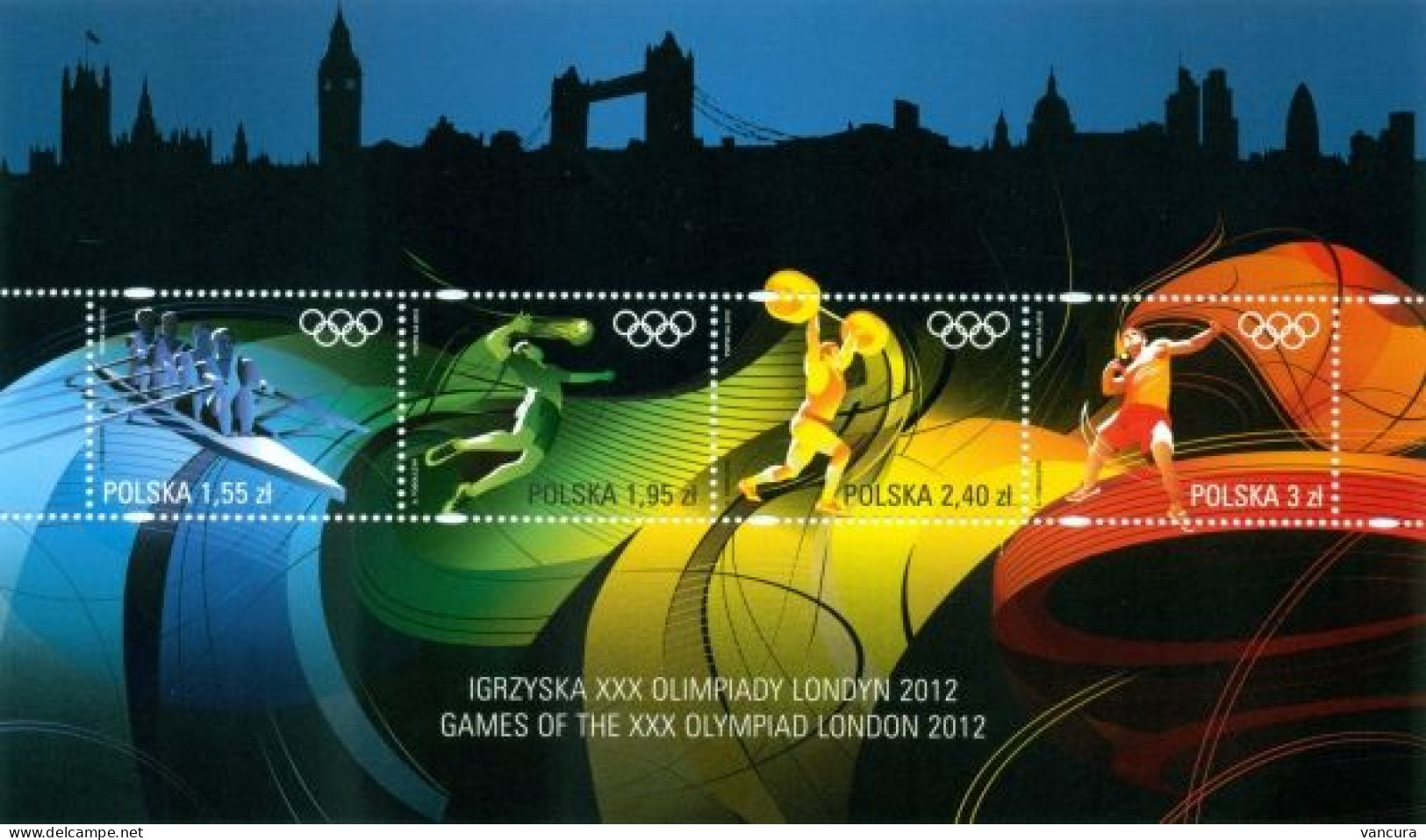 A 4424-7 Poland Olympic Games London Sheet 2012 - Estate 2012: London