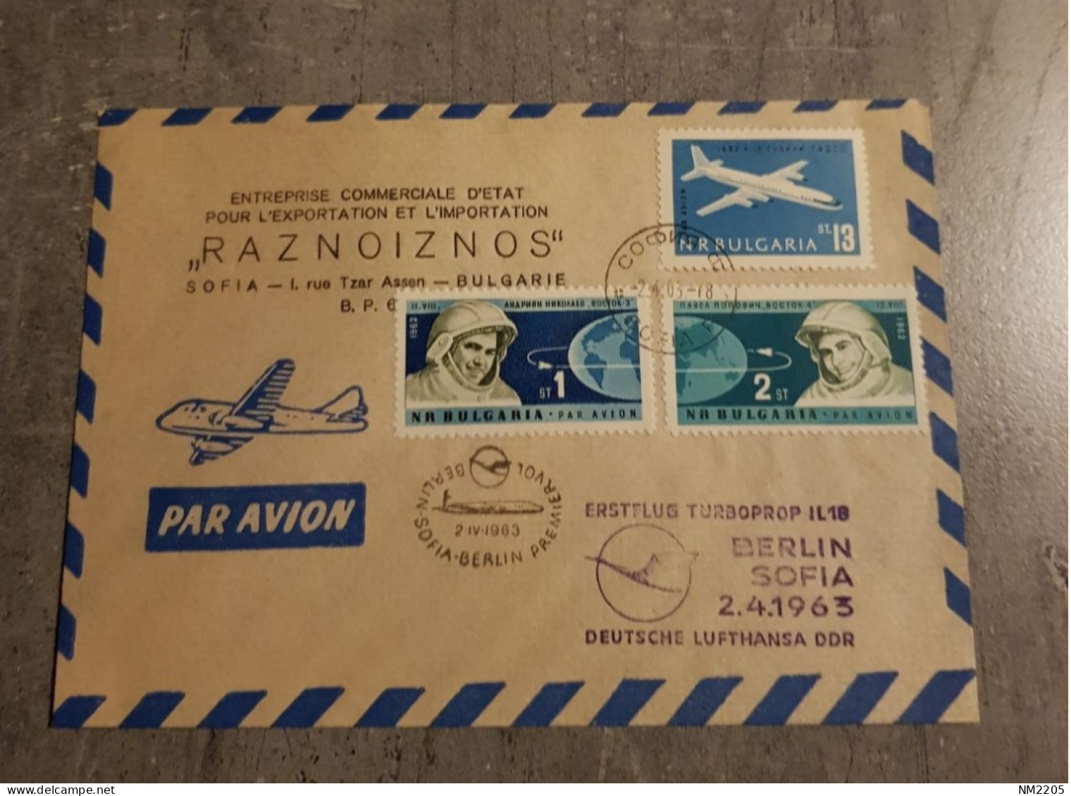 BULGARIA PAR AVION SPECIAL COVER "RAZNOIZNOS" SPACE-AVIATION CIRCULED WITH SPECIAL CANCELLED - Luchtpost