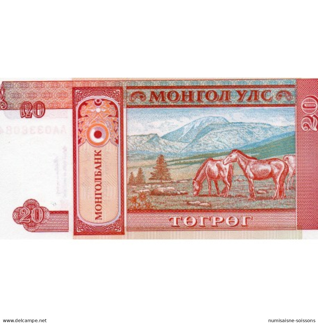MONGOLIE - PICK 55 - 20 TUGRIK - NON DATÉ (1993) - Mongolie