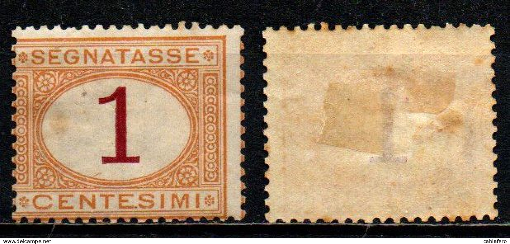 ITALIA REGNO - 1874 - SEGNATASSE - CIFRA DEL VALORE IN UN OVALE - 1 C. -  MH - Postage Due