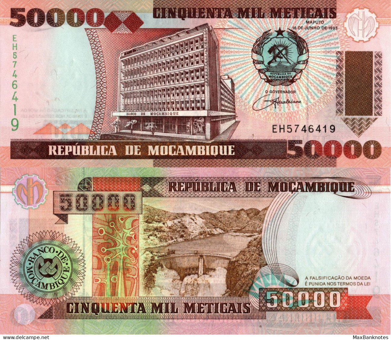 Mozambique / 50.000 Meticais / 1993 / P-138(a) / UNC - Mozambique