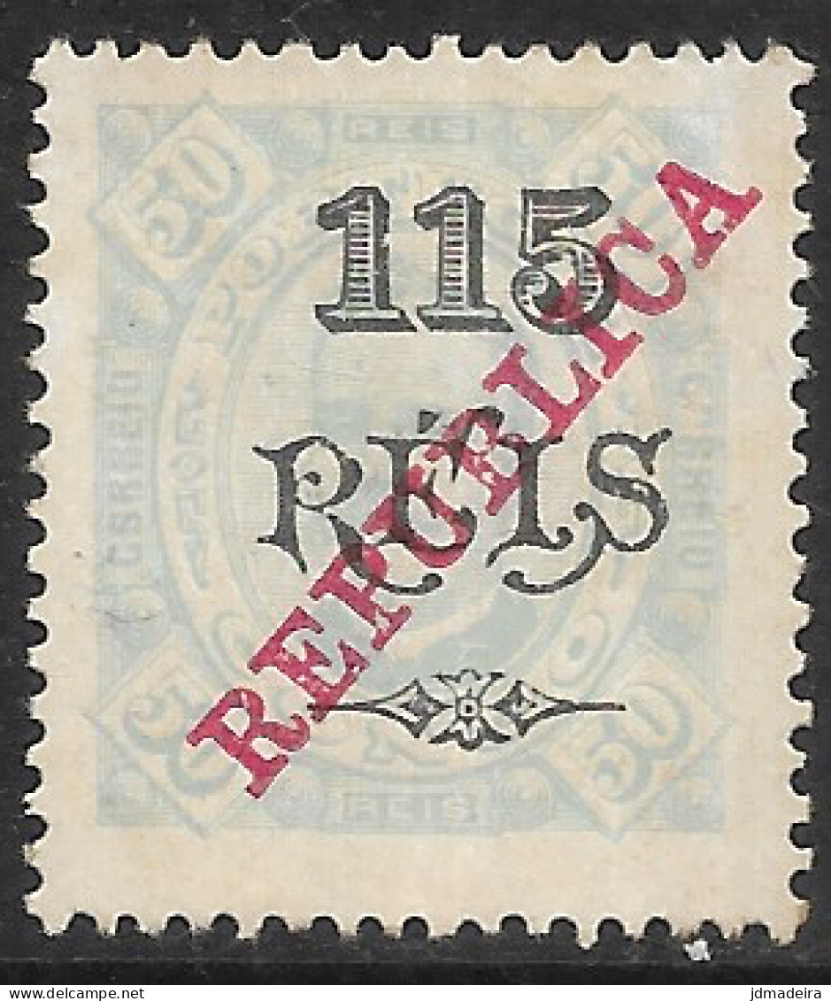 Portuguese Congo – 1915 King Carlos Overprinted REPUBLICA 115 Over 50 Réis Mint Stamp - Portuguese Congo