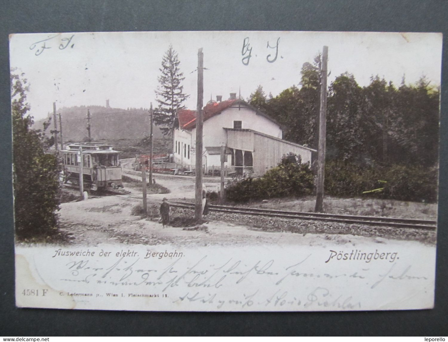 AK LINZ PÖSTLINGBERG Ausweiche Der Bergbahn Eisenbahn Strassenbahn 1901  /// D*57930 - Linz Pöstlingberg