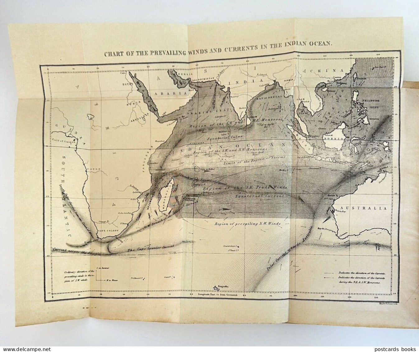 1864 Old Book Navigation Indian Ocean, China & Australian Seas. 262 pages + 2 Maps / Charts J.D.(John Dennett) Potter UK