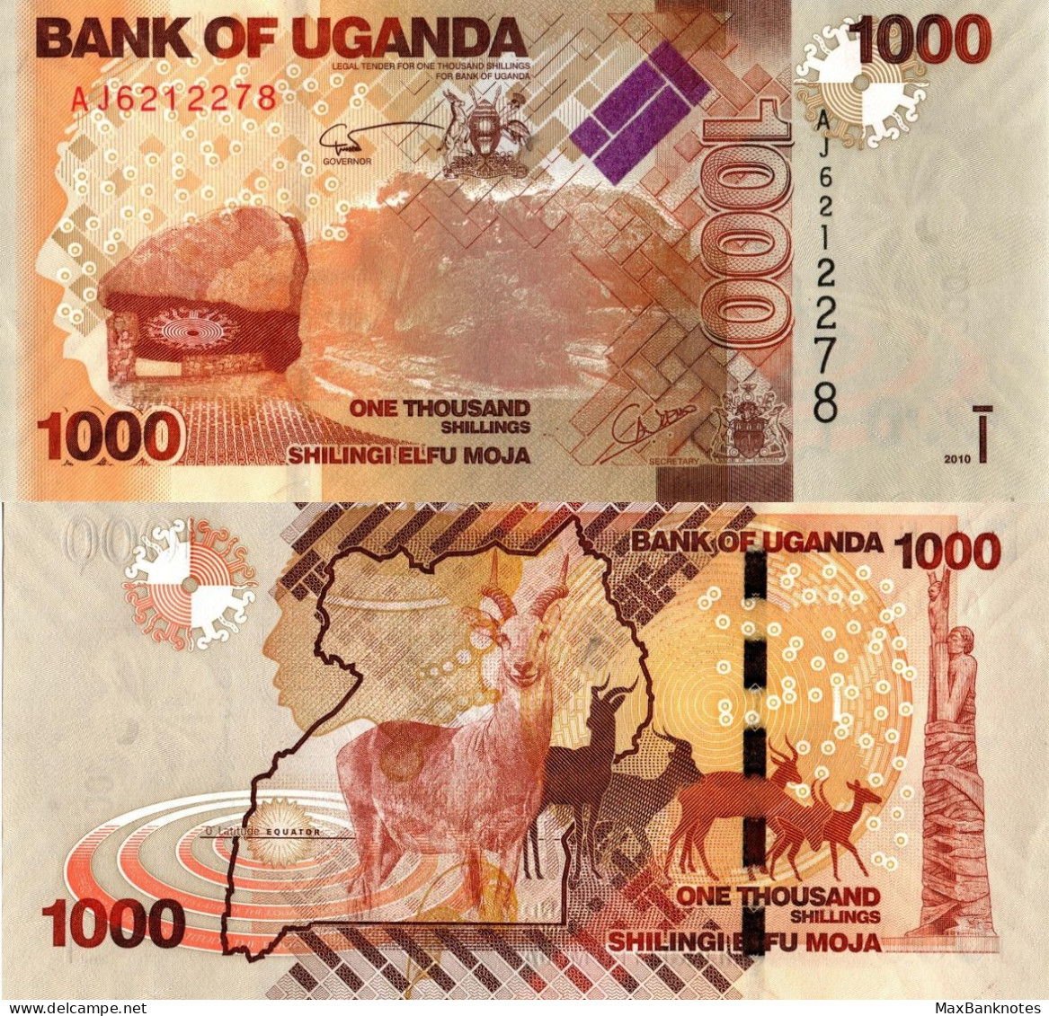 Uganda / 1.000 Schilings / 2010 / P-49(a) / UNC - Oeganda