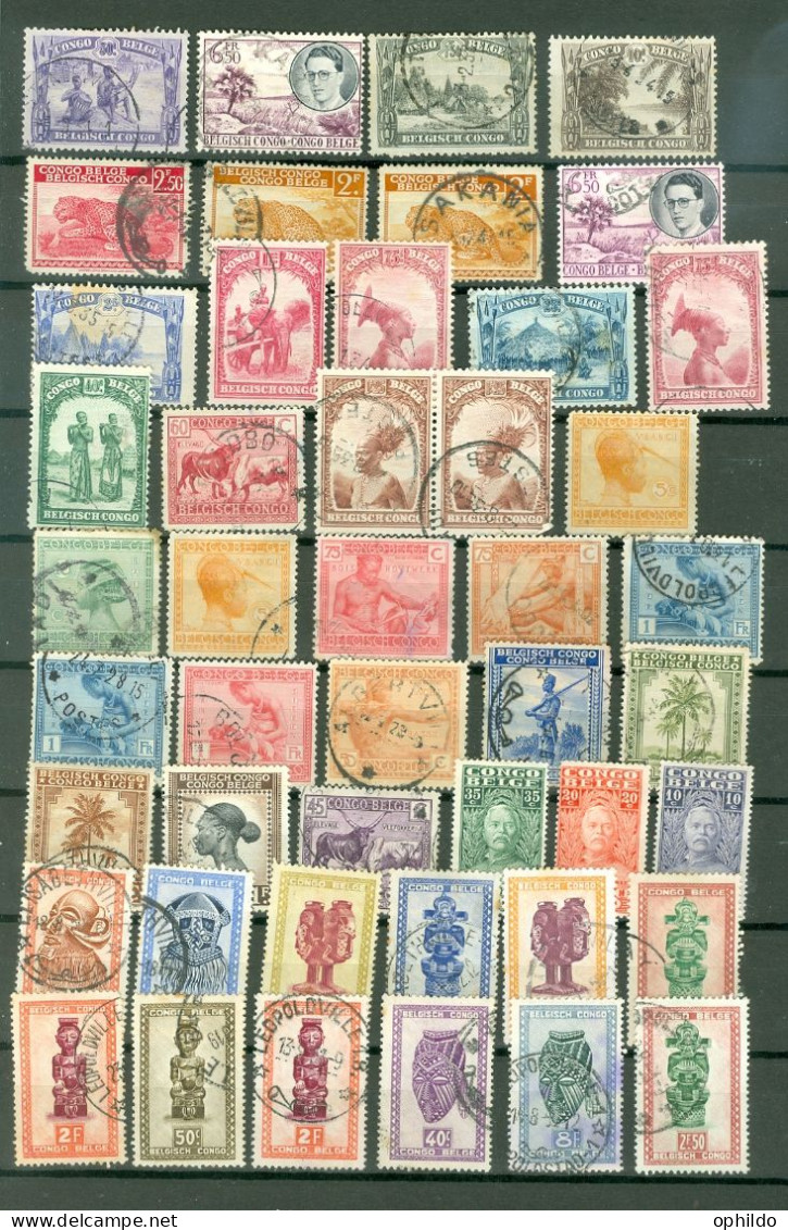 Lot Congo Belge Obli Et Quelques Neufs  - Collections