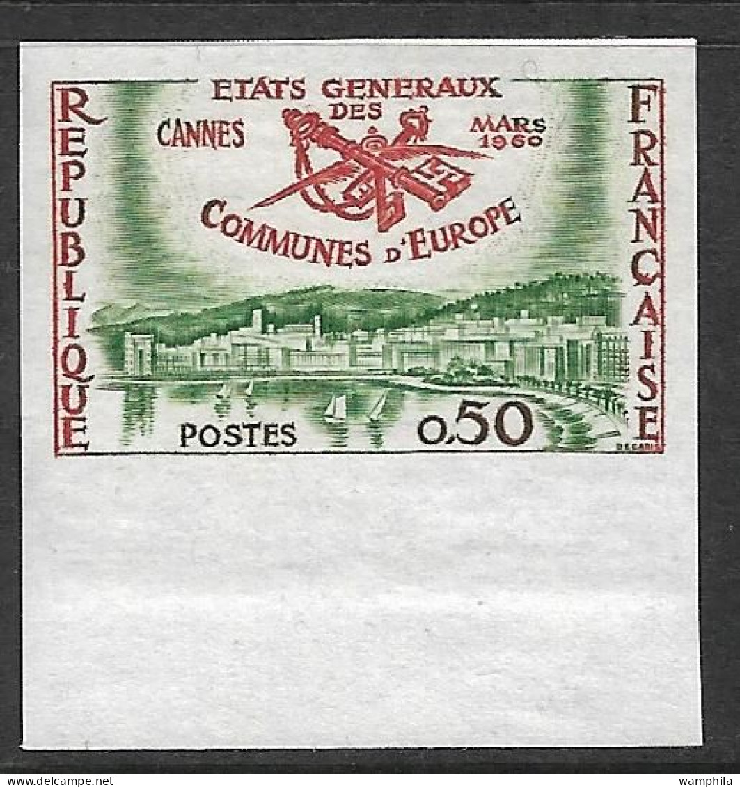 France  N°1244**.non Dentelé, Cannes, Etats Généraux Des Communes. RARE. - 1951-1960