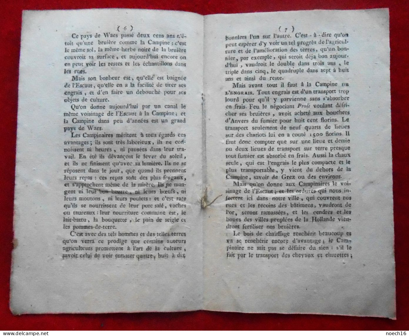 Rapport 16 Brumaire De L'an? Projet D'un Canal D'Anvers à Herentals. Rapport à La Municipalité De Bruxelles - Historical Documents