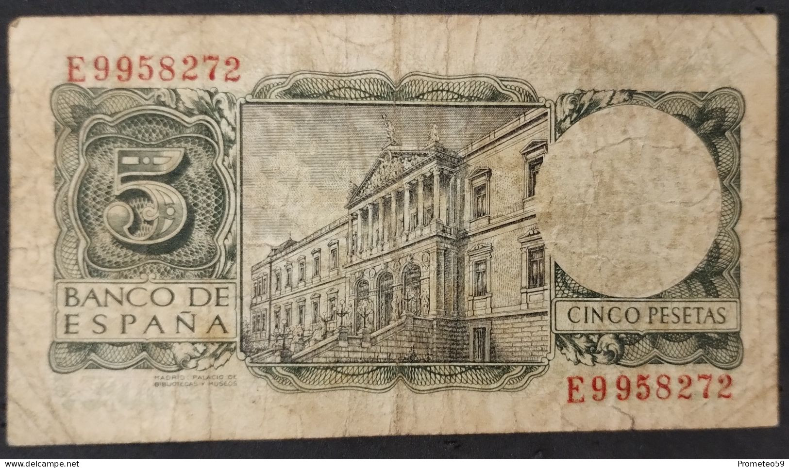 España – Billete Banknote De 5 Pesetas – 1954 - 5 Peseten