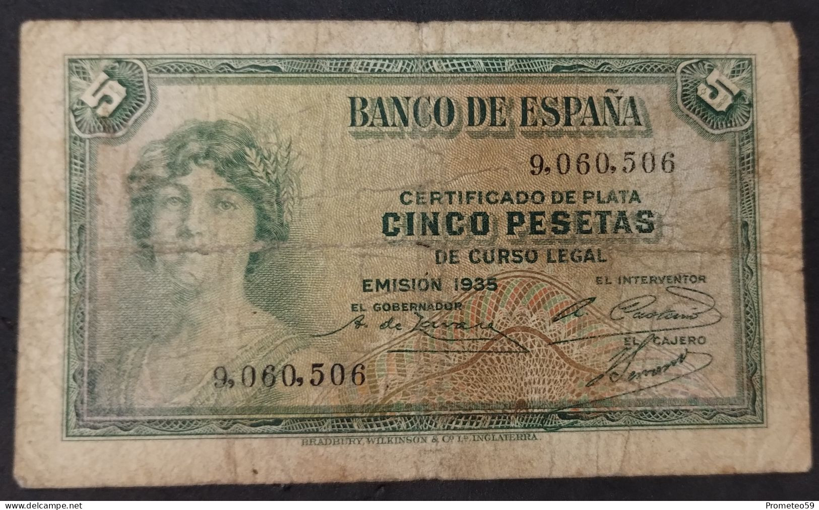 España – Billete Banknote De 5 Pesetas – 1935 - 5 Pesetas