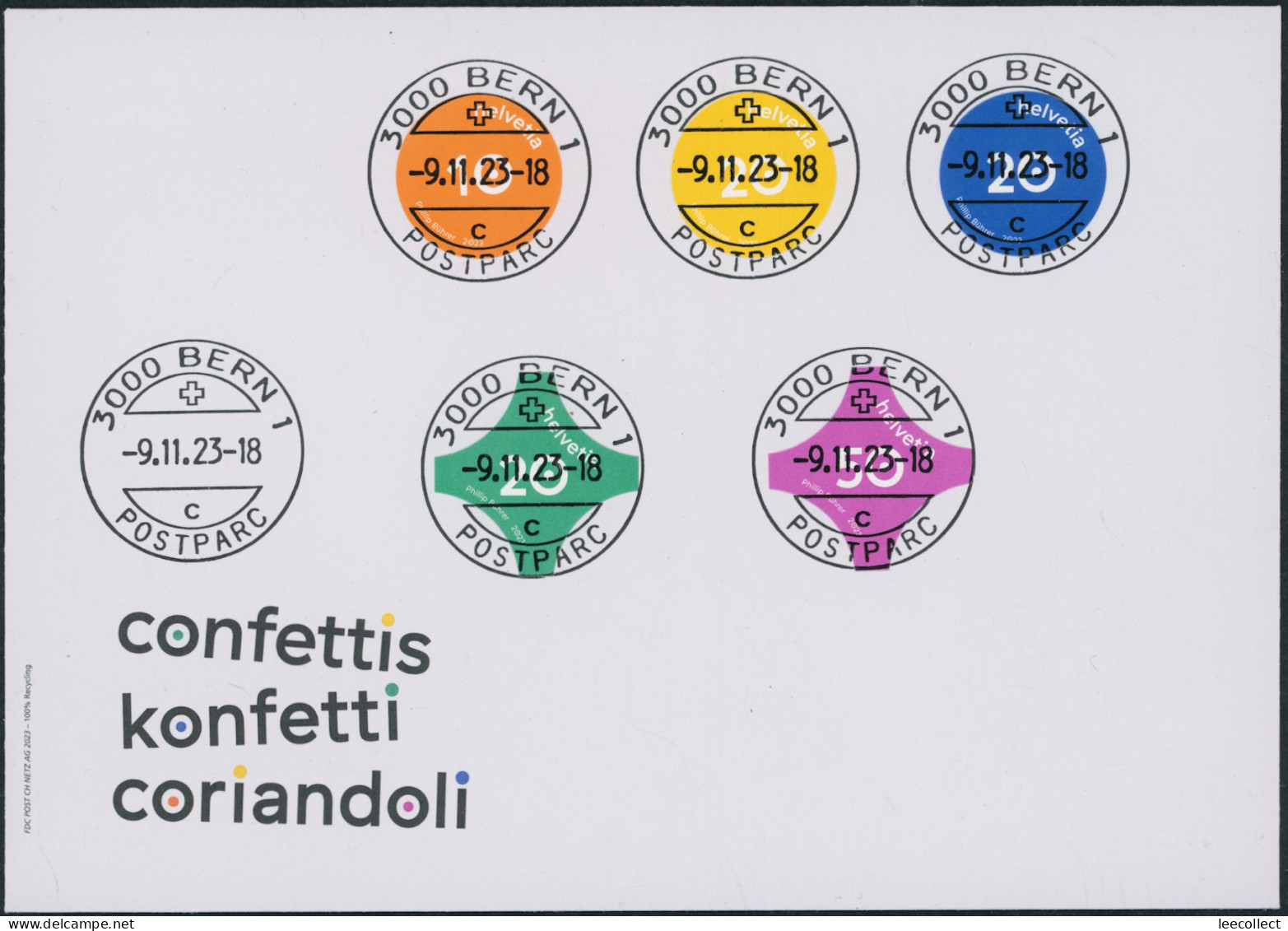 Suisse - 2023 - Konfetti - Ersttagsbrief FDC ET - Ersttag Voll Stempel - Cartas & Documentos