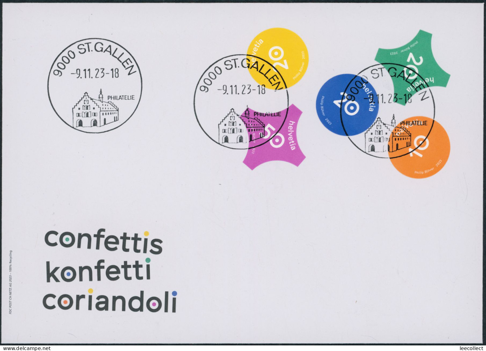 Suisse - 2023 - Konfetti - Ersttagsbrief FDC ET - Briefe U. Dokumente