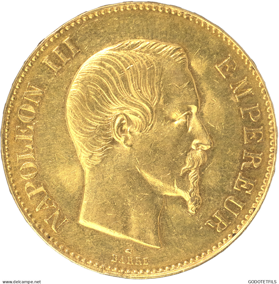 Second-Empire-100 Francs Napoléon III Tête Nue 1858 Paris - 100 Francs-or
