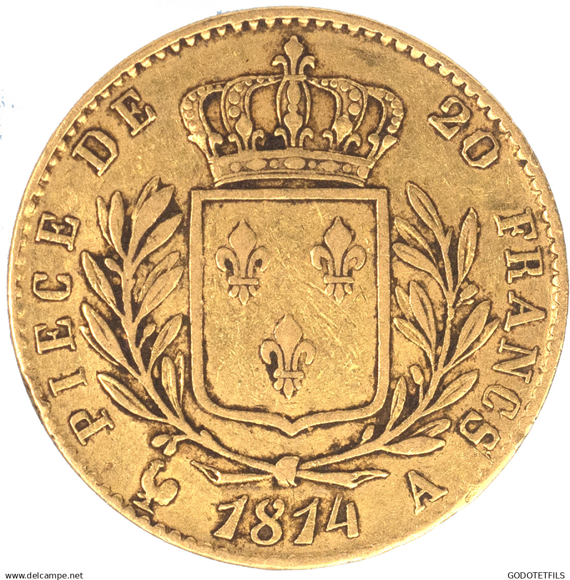 Louis XVIII-20 Francs 1814 Paris - 20 Francs (or)